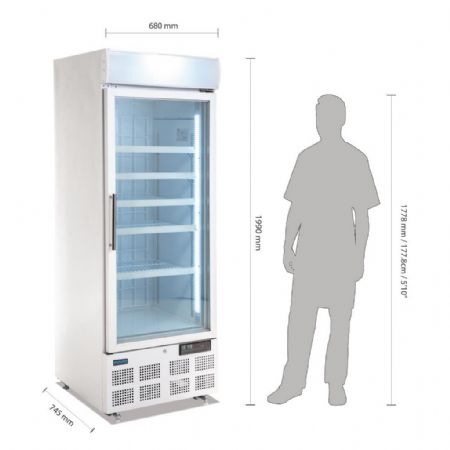 Armoire réfrigérée négative 1 porte vitrée 412 L blanche - Polar - GH506