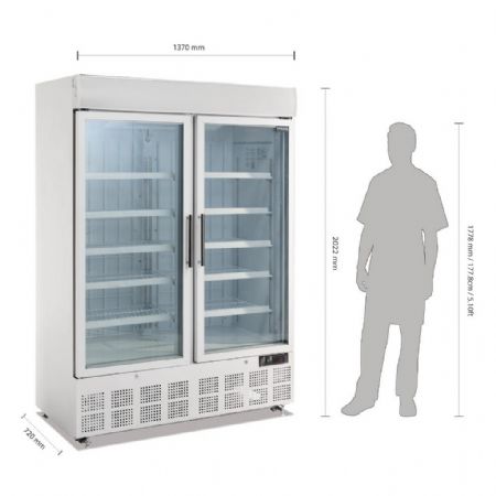 Armoire réfrigérée négative 2 portes vitrées 920 L - Polar - GH507