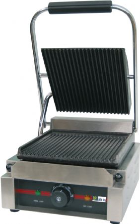 Grill de contact Panini simple plaque rainure - 290x370x210 mm