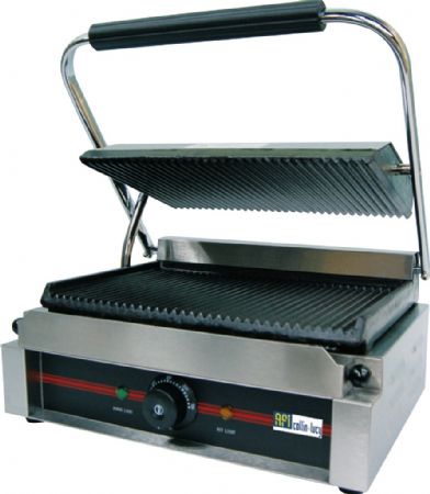 Grill de contact Panini simple plaque rainure - 410x305x210 mm
