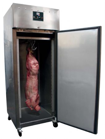 Armoire réfrigérée à gibier inox 1 porte pleine, 650 L, -2/+8°C, 1 structure et 10 crochets - l2g - GIB-GN650TN