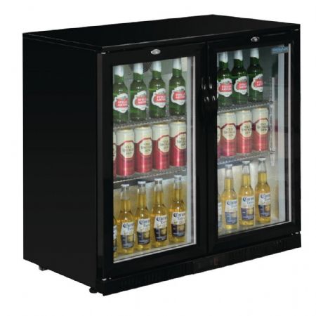 Arrière Bar 2 portes pivotantes 180 bouteilles de 330 ml positif noir - Polar - GL002