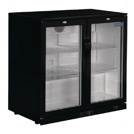 Arrière Bar 2 portes pivotantes 180 bouteilles de 330 ml positif noir - Polar - GL002