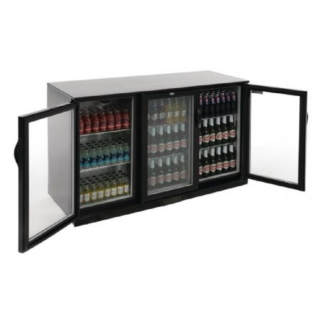 Arrière Bar 3 portes pivotantes 270 bouteilles de 330 ml positif noir - Polar - GL004
