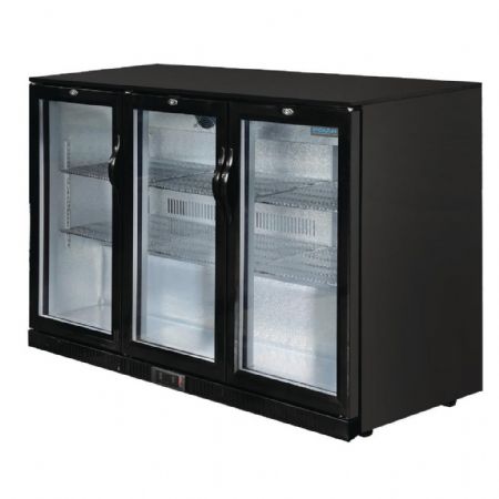 Arrière Bar 3 portes pivotantes 270 bouteilles de 330 ml positif noir - Polar - GL004