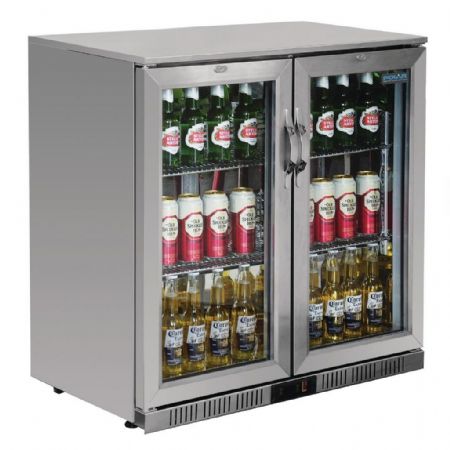 Arrière Bar 2 portes pivotantes 180 bouteilles de 330 ml positif inox - Polar - GL008