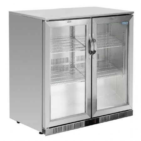 Arrière Bar 2 portes pivotantes 180 bouteilles de 330 ml positif inox - Polar - GL008