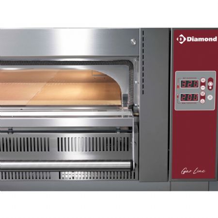 Four à Pizzas professionnel Gaz 4 pizzas Ø 350 mm avec chambre 720x720x185 mm - Diamond Promo - GL4/35-D