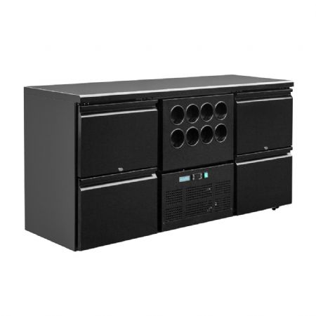 Arrire-bar 4 tiroirs et rafrachisseur  vin pour 8 bouteilles - 1668x570x860 mm