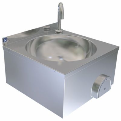 Lave-mains mural inox  commande genou diamtre 340 mm et 400 x 400 x 260 mm