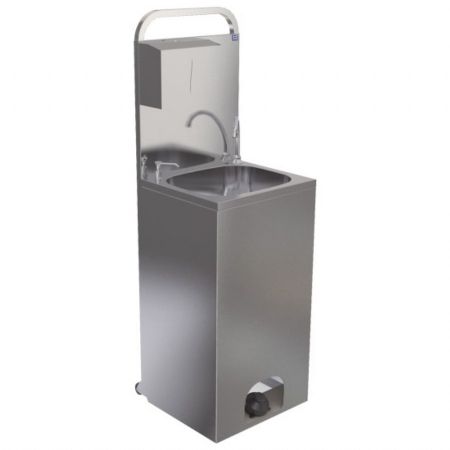 Lave-Mains mobile avec commande à pédale, distributeurs de savon et de papier - Virtus - GLC0009/B