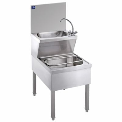 Lave-mains inox combin avec vidange 500x700 mm