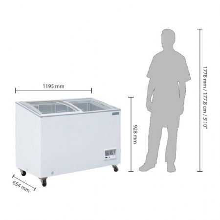 Congélateur Bahus coffre 270 L avec couvercle coulissant verrouillable - Polar - GM499