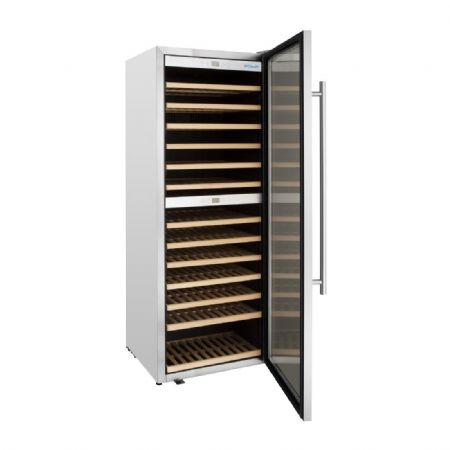 Cave  vin bi-zone inox 1 porte vitre 109 bouteilles 326 litres