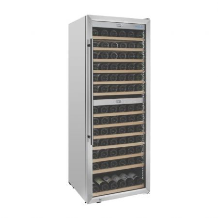 Cave  vin bi-zone inox 1 porte vitre 109 bouteilles 326 litres