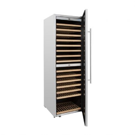 Cave  vin bi-zone inox 1 porte vitre  458 litres 172 bouteilles