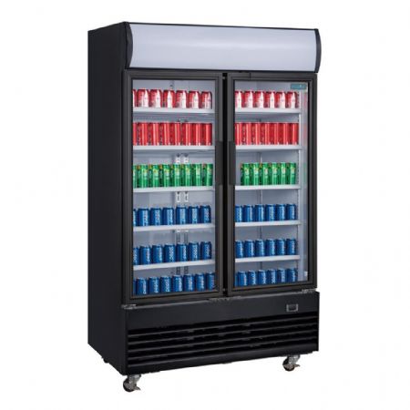 Vitrine murale de Supermarché positive 2 portes battantes 950 L 1200 mm - Polar - GM813