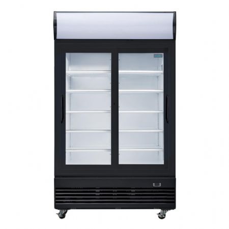 Vitrine murale de Supermarché positive 2 portes coulissantes 950 L 1200 mm - Polar - GM814