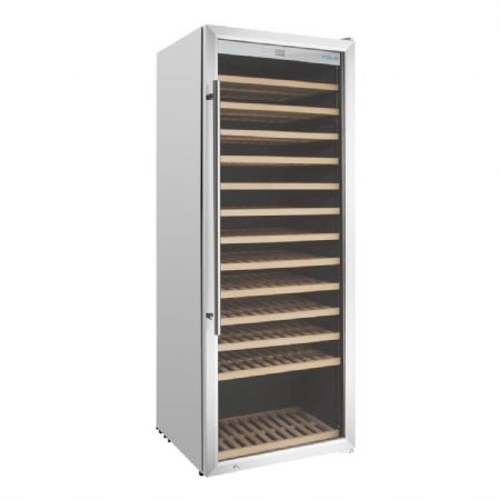 Cave  vin inox une zone 1 porte vitre - 118 bouteilles