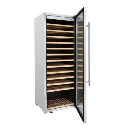 Cave  vin inox une zone 1 porte vitre - 118 bouteilles