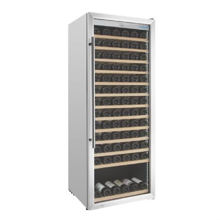 Cave  vin inox une zone 1 porte vitre - 118 bouteilles