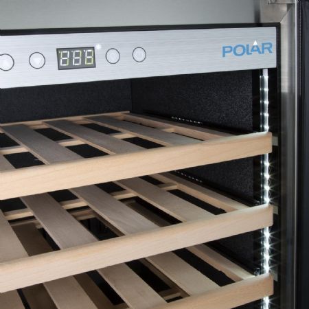 Cave  vin inox une zone 1 porte vitre - 118 bouteilles