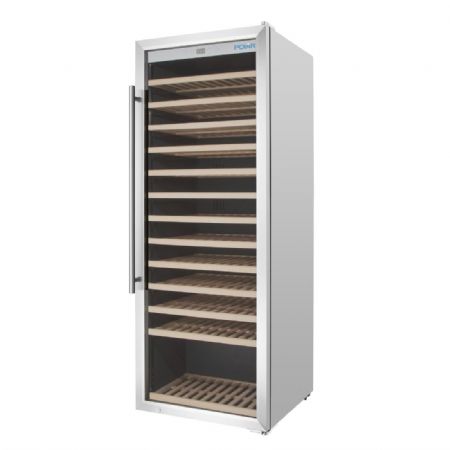 Cave  vin inox une zone 1 porte vitre - 118 bouteilles