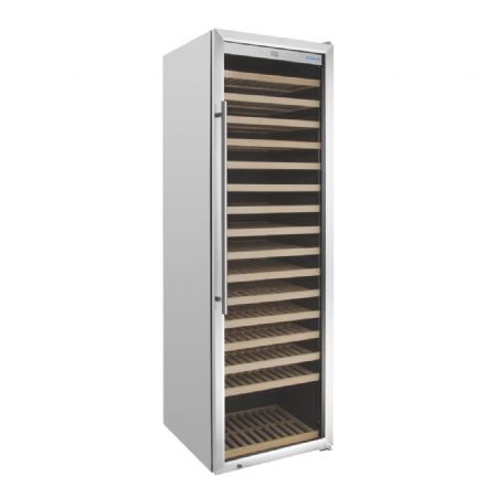 Cave  vin inox une zone 187  bouteilles 1 porte vitre