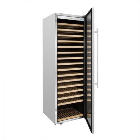 Cave  vin inox une zone 187  bouteilles 1 porte vitre