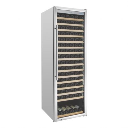 Cave  vin inox une zone 187  bouteilles 1 porte vitre