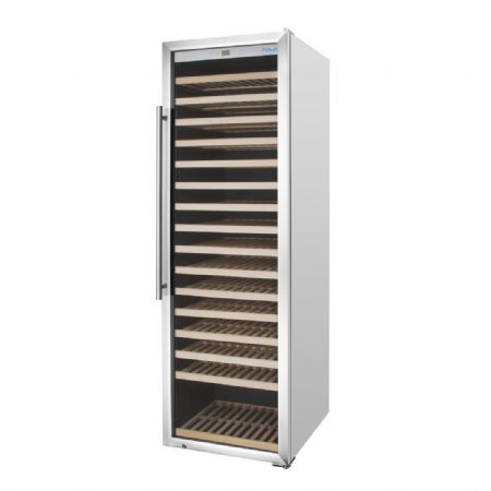 Cave  vin inox une zone 187  bouteilles 1 porte vitre