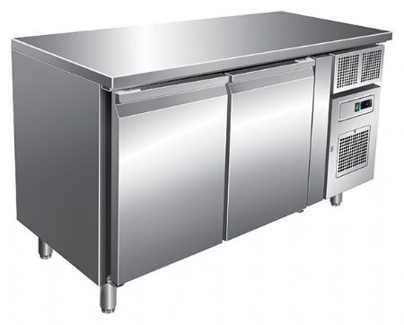 Table desserte négative réfrigérée 313 L - GN 1/1 - 2 portes - Sans dosseret - Avec groupe logé - Nosem - GN2101BT