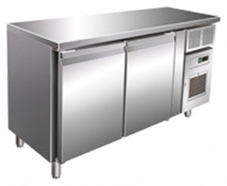 Table desserte réfrigérée gastro -2/+8°C avec groupe logé - 313 L - 2 portes - Sans dosseret - Nosem - GN2101TNA