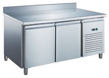 Table desserte négative professionnelle 2 portes négative avec dosseret 282 L - Furnotel - GN2201BTX