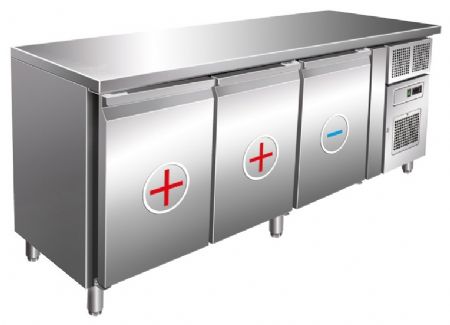 Table réfrigérée bi-température 324 L à 3 portes positive et négative - Nosem - GN3101TNBT