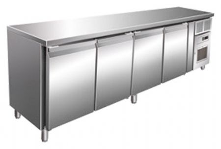 Table desserte réfrigérée gastro -2/+8°C avec groupe logé - 616 L - 4 portes - Sans dosseret - Nosem - GN4101TNA