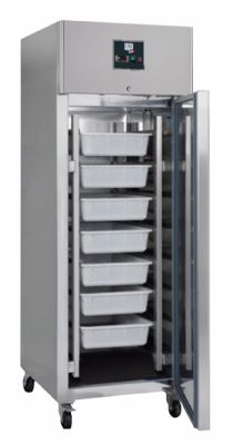 Rfrigrateur  poissons positif 1 porte pleine avec 7 bacs et 7 grilles - 600 litres