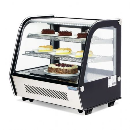 Vitrine comptoir présentation positive 120 L 696 mm noire - Polar - GP292