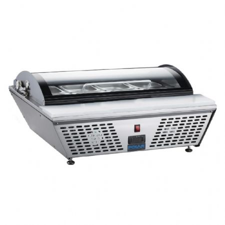 Saladette à Poser avec Couvercle en Verre Incurvé, Capacité 67 L, Positive - Polar - GP293