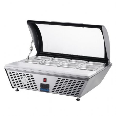 Saladette à Poser avec Couvercle en Verre Incurvé, Capacité 67 L, Positive - Polar - GP293