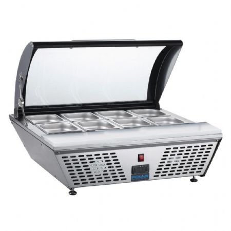 Saladette à Poser avec Couvercle en Verre Incurvé, Capacité 67 L, Positive - Polar - GP293