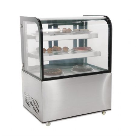 Vitrine boulangerie +2/+8 C en inox avec 1 porte coulissante