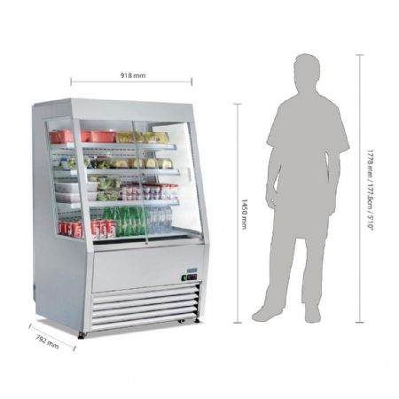 Vitrine libre service 390 L positive portes coulissantes - Polar - GP295