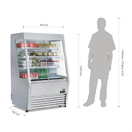 Vitrine rfrigre +2/+10 C inox pour libre-service 390 litres