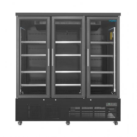 Vitrine murale de Supermarché positive 1156 L 3 portes 1800 mm noire - Polar - GP486