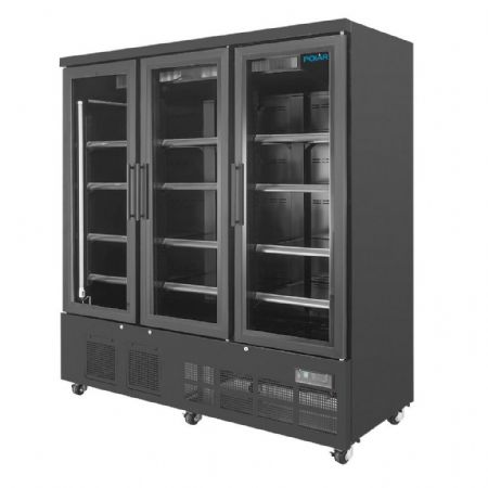 Vitrine murale de Supermarché positive 1156 L 3 portes 1800 mm noire - Polar - GP486