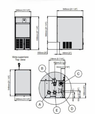 Machine à glaçons professionnelle glaçons creux avec réserve 7 kg production 23 kg/24 h - Scodif - GPC 23 AS
