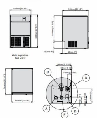 Machine à glaçons professionnelle glaçons creux avec réserve 12 kg production 36 kg/24 h - Scodif - GPC 36 AS
