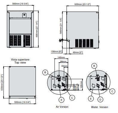 Machine  glaons creux professionnelle 45kg/24h avec rserve 16 kg