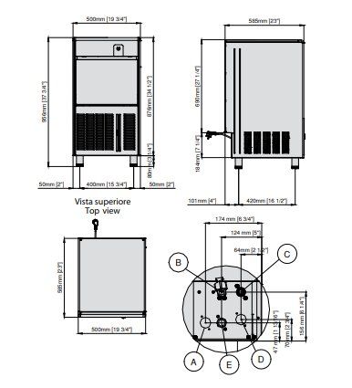 Machine  glaons creux professionnelle 50 kg/24h avec rserve 21 kg